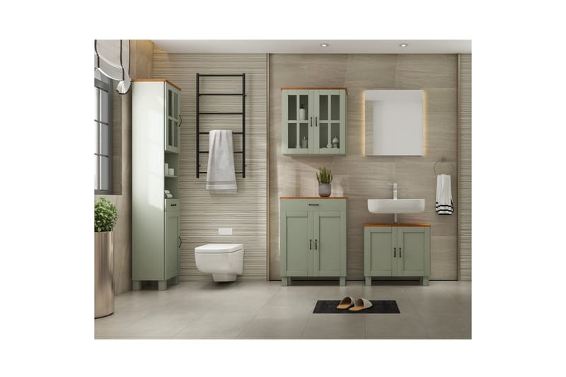 Alby Badrumsskåp 60 cm - Grön - Hus & renovering - Kök & bad - Badrum - Badrumsmöbler & badrumsinredning - Badrumsskåp