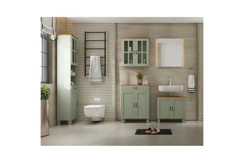 Alby Badrumsskåp 60 cm - Grön - Hus & renovering - Kök & bad - Badrum - Badrumsmöbler & badrumsinredning - Badrumsskåp