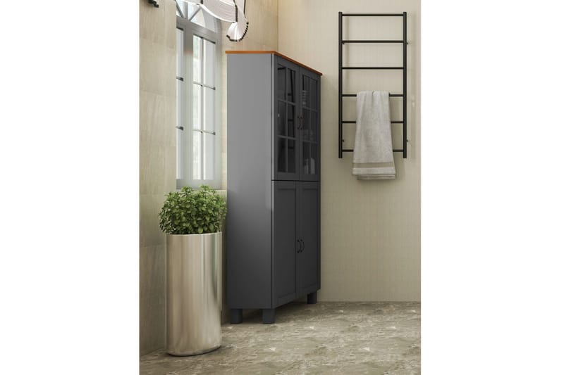 Alby Högskåp till Badrum 130x75x30 cm - Grå - Hus & renovering - Kök & bad - Badrum - Badrumsmöbler & badrumsinredning - Badrumsskåp