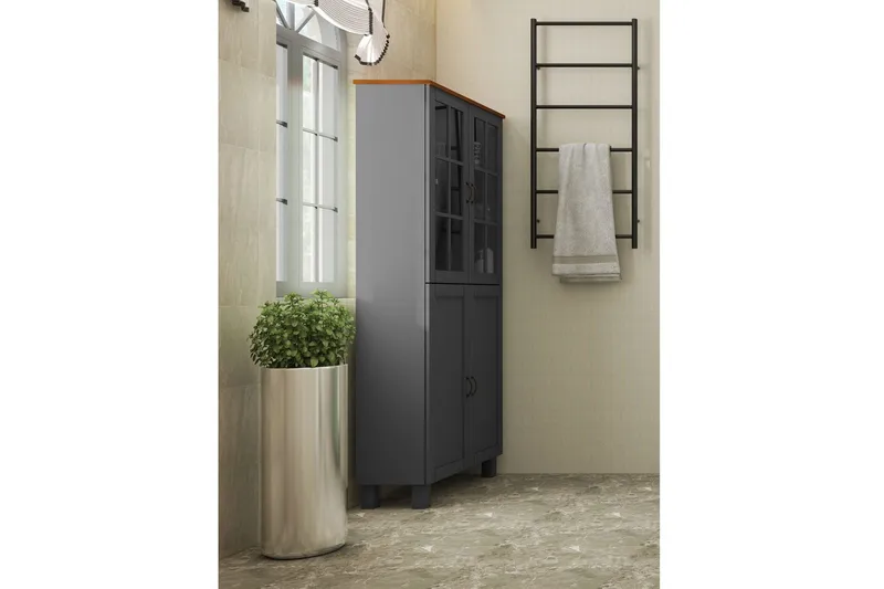 Alby Högskåp till Badrum 130x75x30 cm - Grå - Hus & renovering - Kök & bad - Badrum - Badrumsmöbler & badrumsinredning - Badrumsskåp