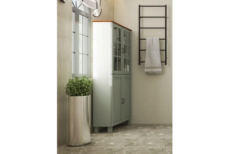 Alby Högskåp till Badrum 130x75x30 cm - Grön - Hus & renovering - Kök & bad - Badrum - Badrumsmöbler & badrumsinredning - Badrumsskåp