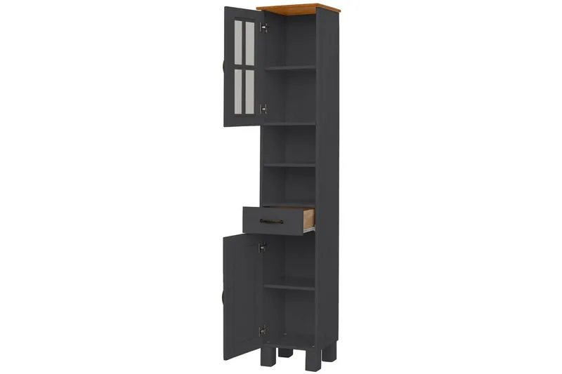 Alby Högskåp till Badrum 180x33x30 cm - Grå - Hus & renovering - Kök & bad - Badrum - Badrumsmöbler & badrumsinredning - Badrumsskåp