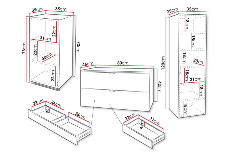 Alijan Möbelset för Badrum - Hus & renovering - Kök & bad - Badrum - Badrumsmöbler & badrumsinredning - Kompletta möbelpaket badrum