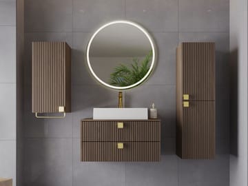 Alima Möbelpaket Badrum Tvättställ - Brun|guld - Hus & renovering - Kök & bad - Badrum - Badrumsmöbler & badrumsinredning - Kompletta möbelpaket badrum