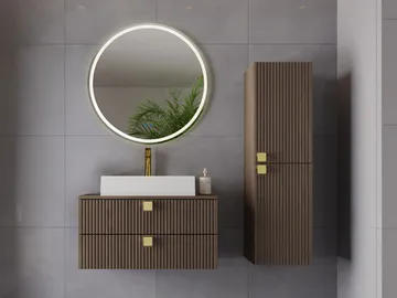 Alima Möbelpaket Badrum Tvättställ - Brun|guld - Hus & renovering - Kök & bad - Badrum - Badrumsmöbler & badrumsinredning - Kompletta möbelpaket badrum