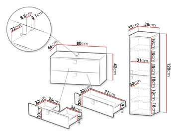 Alima Möbelpaket Badrum Tvättställ - Brun|vit|guld - Hus & renovering - Kök & bad - Badrum - Badrumsmöbler & badrumsinredning - Kompletta möbelpaket badrum