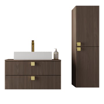 Alima M öbelpaket Badrum Tvättställ - Brun|vit|guld - Hus & renovering - Kök & bad - Badrum - Badrumsmöbler & badrumsinredning - Kompletta möbelpaket badrum