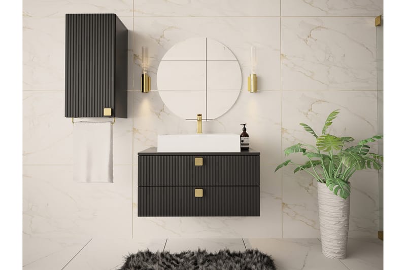 Alima Möbelset för Badrum - Svart - Hus & renovering - Kök & bad - Badrum - Badrumsmöbler & badrumsinredning - Kompletta möbelpaket badrum