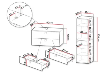 Alima Möbelset för Badrum - Hus & renovering - Kök & bad - Badrum - Badrumsmöbler & badrumsinredning - Kompletta möbelpaket badrum