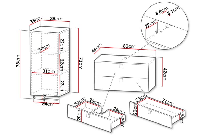 Alima Möbelset för Badrum - Hus & renovering - Kök & bad - Badrum - Badrumsmöbler & badrumsinredning - Kompletta möbelpaket badrum