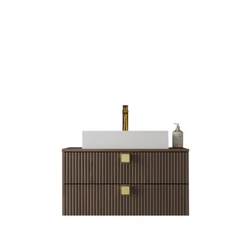 Alima Tvättställ - Brun|vit|guld - Hus & renovering - Kök & bad - Badrum - Badrumsmöbler & badrumsinredning - Badrumsskåp