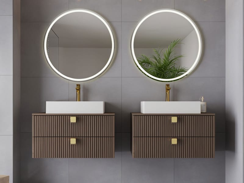 Alima Tvättställ - Brun|vit|guld - Hus & renovering - Kök & bad - Badrum - Badrumsmöbler & badrumsinredning - Kompletta möbelpaket badrum