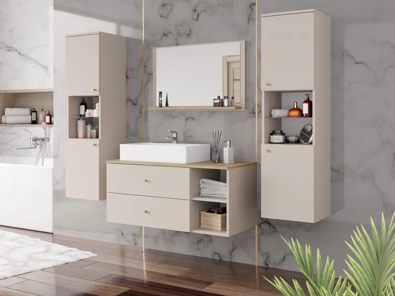 Askersund Möbelset för Badrum - Beige - Hus & renovering - Kök & bad - Badrum - Badrumsmöbler & badrumsinredning - Kompletta möbelpaket badrum