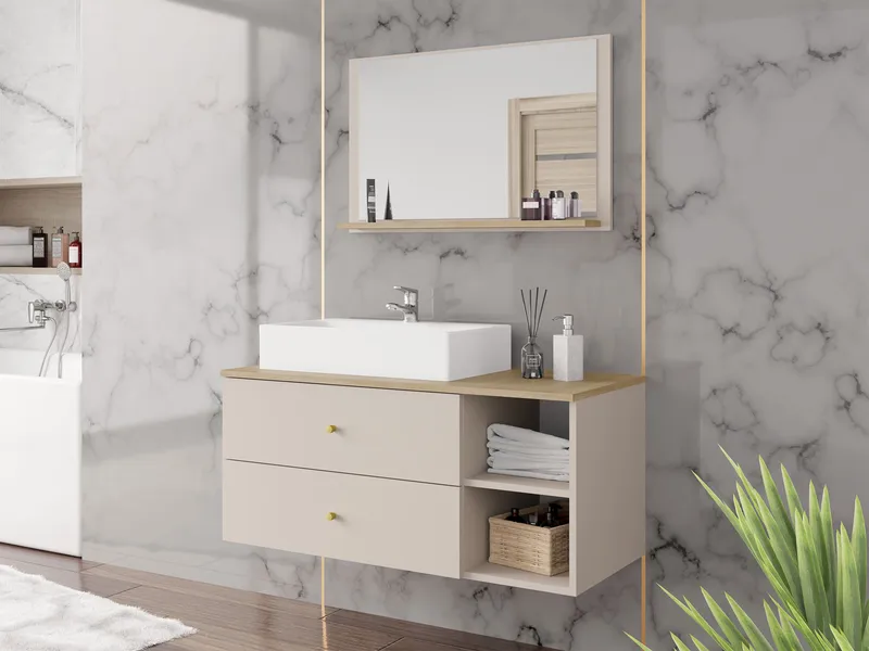 Askersund Möbelset för Badrum - Beige - Hus & renovering - Kök & bad - Badrum - Badrumsmöbler & badrumsinredning - Kompletta möbelpaket badrum