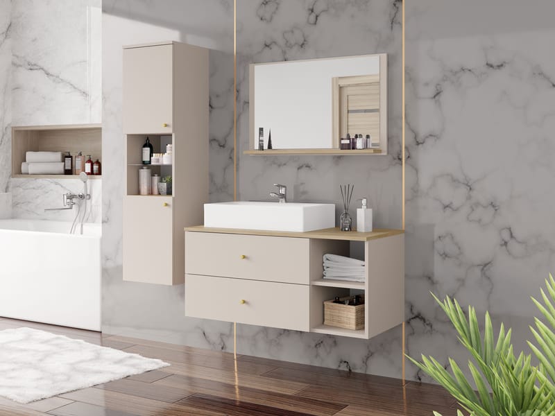 Askersund Möbelset för Badrum - Beige - Hus & renovering - Kök & bad - Badrum - Badrumsmöbler & badrumsinredning - Kompletta möbelpaket badrum