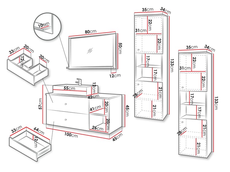 Askersund Möbelset för Badrum - Beige - Hus & renovering - Kök & bad - Badrum - Badrumsmöbler & badrumsinredning - Kompletta möbelpaket badrum