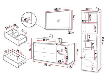 Askersund Möbelset för Badrum - Beige - Hus & renovering - Kök & bad - Badrum - Badrumsmöbler & badrumsinredning - Kompletta möbelpaket badrum