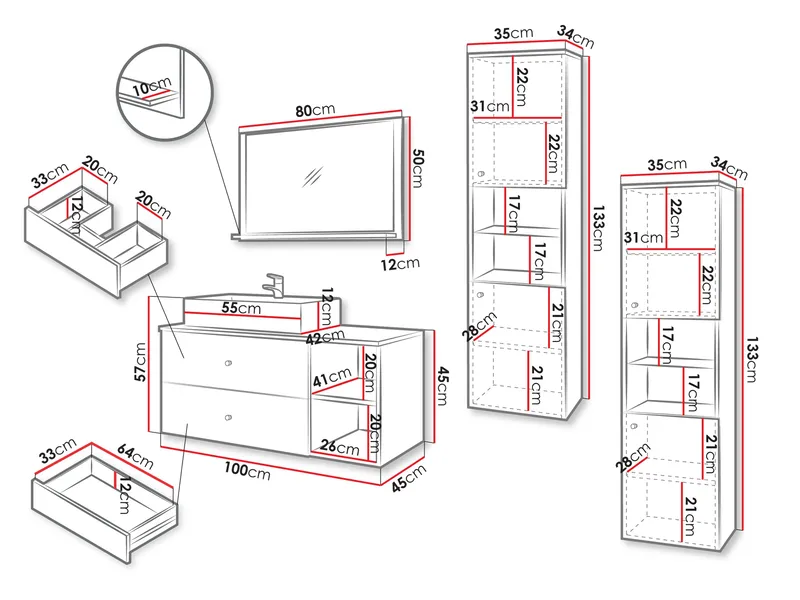Askersund Möbelset för Badrum - Beige - Hus & renovering - Kök & bad - Badrum - Badrumsmöbler & badrumsinredning - Kompletta möbelpaket badrum