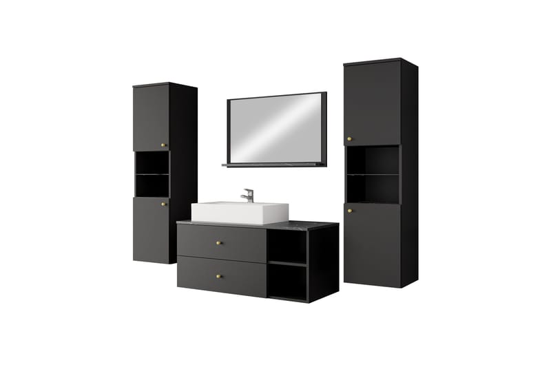 Askersund Möbelset för Badrum, Svart
