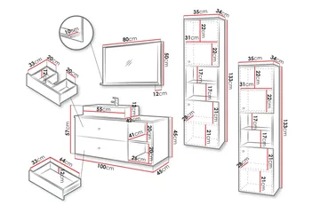 Askersund Möbelset för Badrum - Hus & renovering - Kök & bad - Badrum - Badrumsmöbler & badrumsinredning - Kompletta möbelpaket badrum