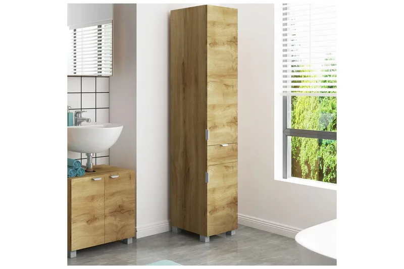 Atlas Högskåp till Badrum 181x38x36 cm - Natur - Hus & renovering - Kök & bad - Badrum - Badrumsmöbler & badrumsinredning - Badrumsskåp