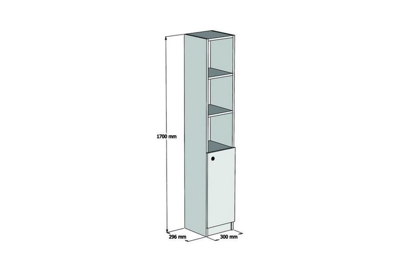 Andifli Badrumsförvaring 30x170 cm - Brun - Badrumsförvaring