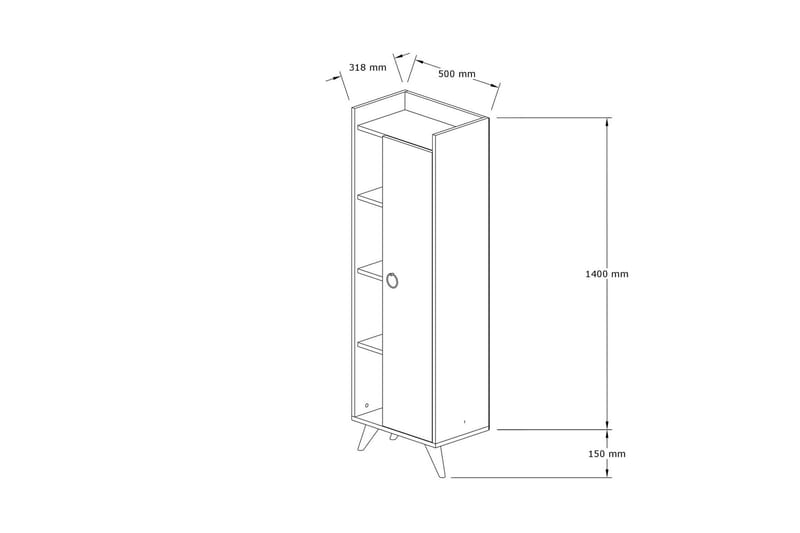 Andifli Badrumsförvaring 50x140 cm - Vit - Badrumsförvaring