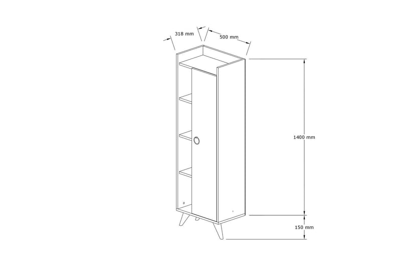 Andifli Badrumsförvaring 50x140 cm - Vit - Hus & renovering - Kök & bad - Badrum - Badrumsmöbler & badrumsinredning - Badrumsförvaring