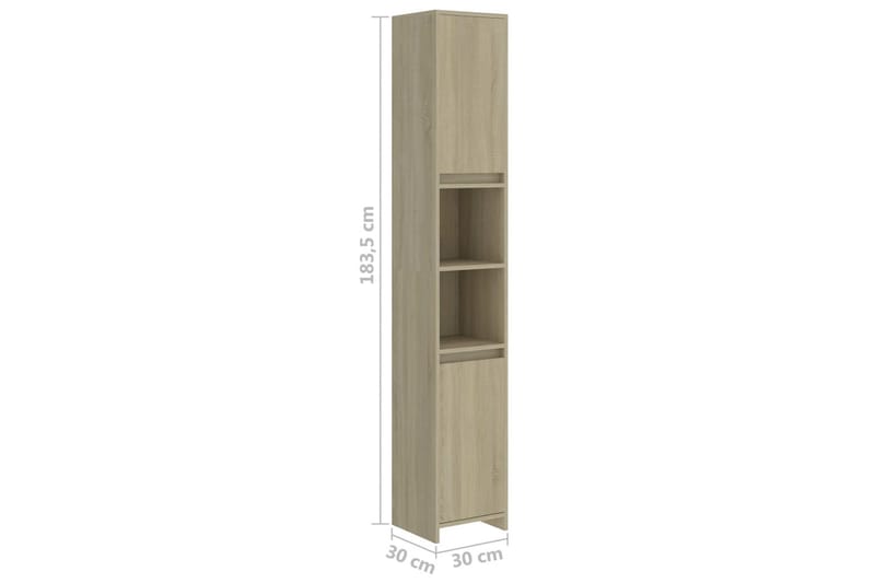 Badrumsskåp sonoma-ek 30x30x183,5 cm spånskiva - Brun - Hus & renovering - Kök & bad - Badrum - Badrumsmöbler & badrumsinredning - Badrumsförvaring