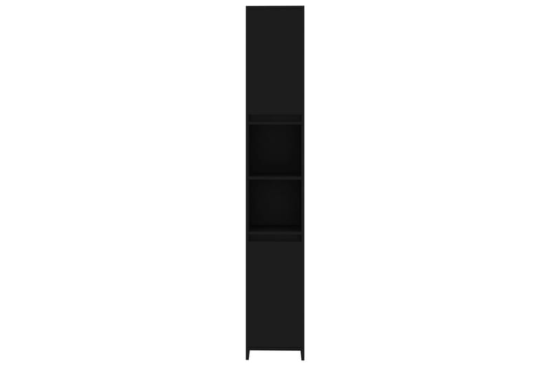Badrumsskåp svart 30x30x183,5 cm spånskiva - Svart - Tvättskåp - Väggskåp & högskåp - Badrumsskåp