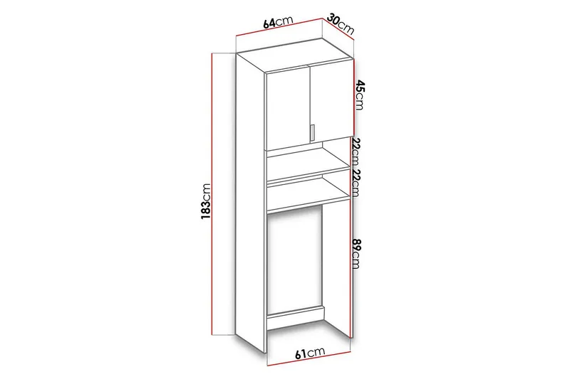 Badrumsskåp 30x65 cm - Grå/Vit - Hus & renovering - Kök & bad - Badrum - Badrumsmöbler & badrumsinredning - Badrumsförvaring