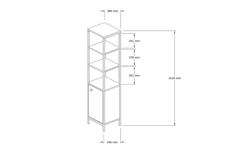 Dasaki Badrumsförvaring 162x38 cm 4 Hyllor - Blå/Antracit - Hus & renovering - Kök & bad - Badrum - Badrumsmöbler & badrumsinredning - Badrumshylla
