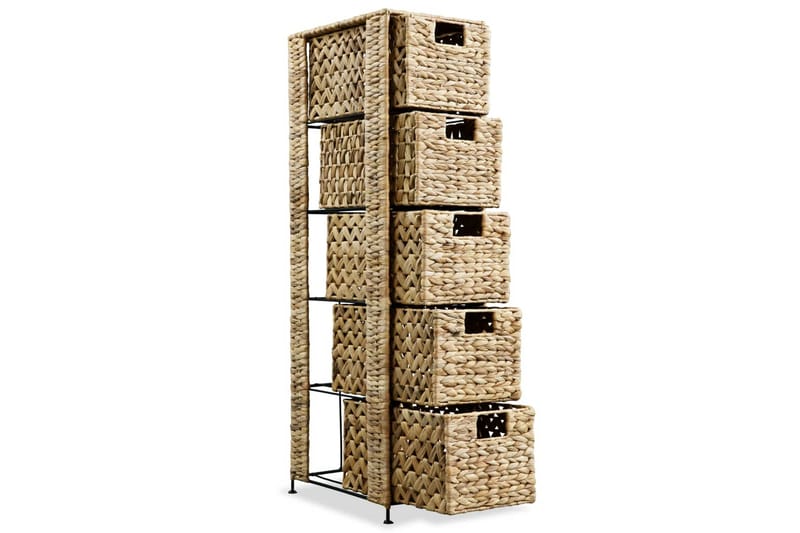 Förvaringsmöbel med 5 korgar 25,5x37x100 cm vattenhyacint - Brun - Hus & renovering - Kök & bad - Badrum - Badrumsmöbler & badrumsinredning - Badrumshylla