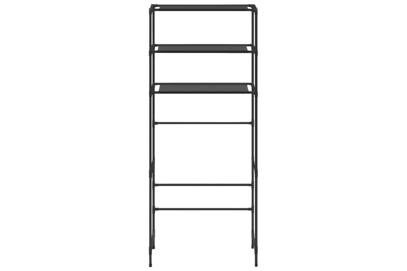 Hylla för tvättmaskin med 3 hyllplan svart 69x28x169 cm - Svart - Hus & renovering - Kök & bad - Badrum - Badrumsmöbler & badrumsinredning - Badrumshylla