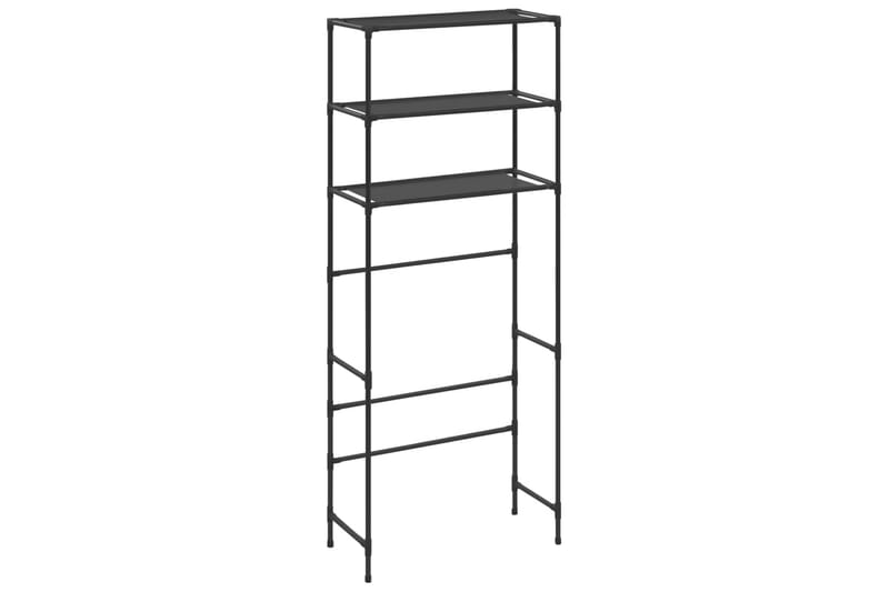 Hylla för tvättmaskin med 3 hyllplan svart 69x28x169 cm - Svart - Hus & renovering - Kök & bad - Badrum - Badrumsmöbler & badrumsinredning - Badrumshylla