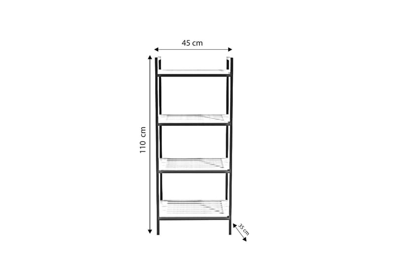 Stralsund Badrumshylla 45 cm - Ek/Svart - Badrumshylla