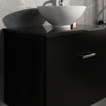 Badrumsmöbel- kommod+handfat - L60 - svart/silvrig - Hus & renovering - Kök & bad - Badrum - Badrumsmöbler & badrumsinredning - Tvättställsskåp & kommod