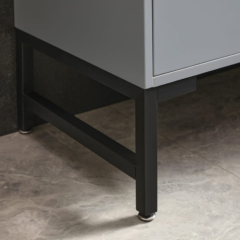 Badrumsmöbel- LED spegel+kommod - L80 - ljusgrå - Ljusgrå - Hus & renovering - Kök & bad - Badrum - Badrumsmöbler & badrumsinredning - Kompletta möbelpaket badrum