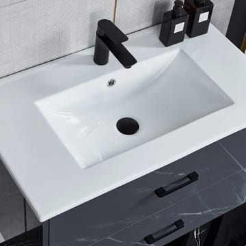 Badrumsmöbel- LED spegel+kommod-L80-mörkgrå - Mörkgrå - Hus & renovering - Kök & bad - Badrum - Badrumsmöbler & badrumsinredning - Kompletta möbelpaket badrum