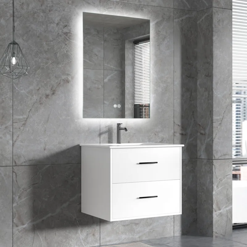 Badrumsmöbel | LED-spegel | Kommod med blandare | Murus - 60 cm, undefined