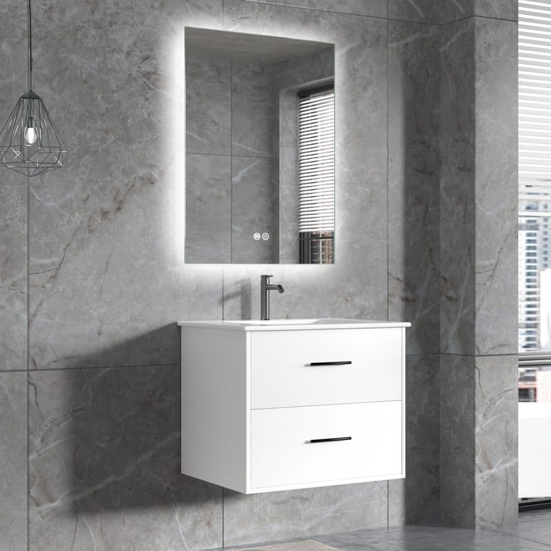 Badrumsmöbel | LED-spegel | Kommod med blandare | Murus - 60 cm, undefined