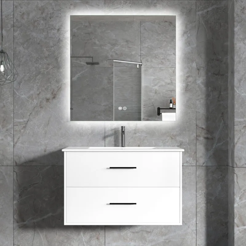 Badrumsmöbel | LED-spegel | Kommod med blandare | Murus - 80 cm - Hus & renovering - Kök & bad - Badrum - Badrumsmöbler & badrumsinredning - Kompletta möbelpaket badrum