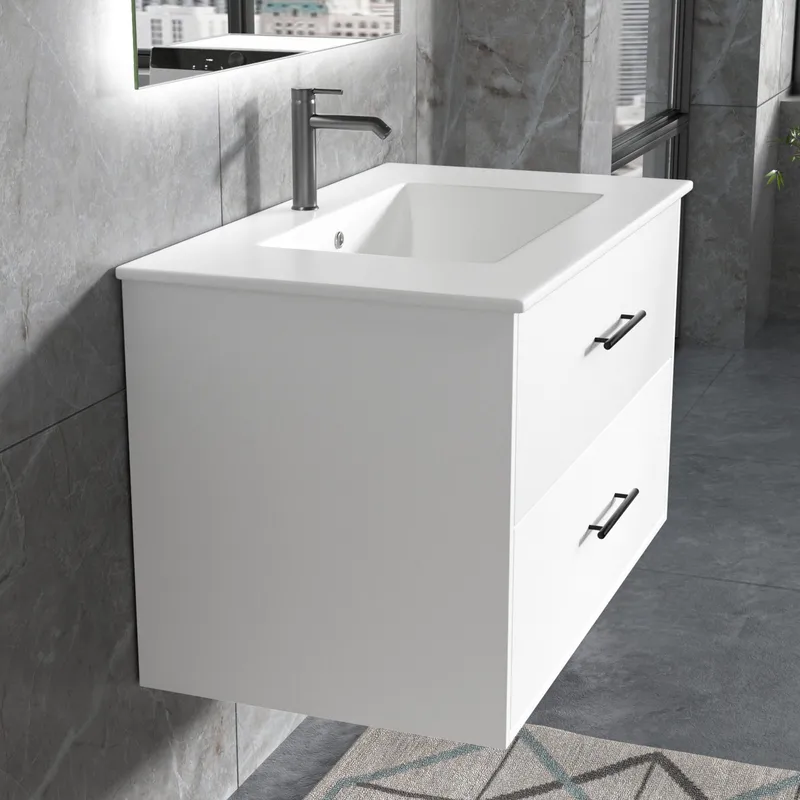 Badrumsmöbel | LED-spegel | Kommod med blandare | Murus - 80 cm - Hus & renovering - Kök & bad - Badrum - Badrumsmöbler & badrumsinredning - Kompletta möbelpaket badrum