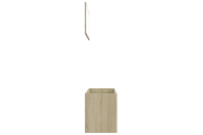 Badrumsmöbler set 2 delar vit och sonoma-ek spånskiva - Vit - Hus & renovering - Kök & bad - Badrum - Badrumsmöbler & badrumsinredning - Kompletta möbelpaket badrum