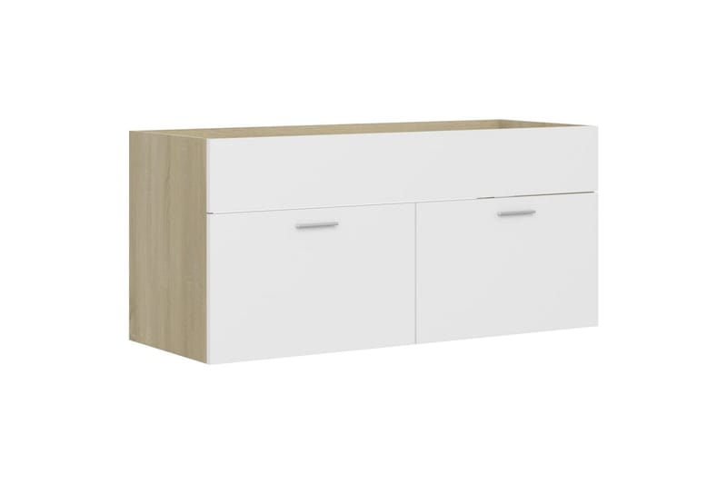 Badrumsmöbler set 2 delar vit och sonoma-ek spånskiva - Vit - Hus & renovering - Kök & bad - Badrum - Badrumsmöbler & badrumsinredning - Kompletta möbelpaket badrum