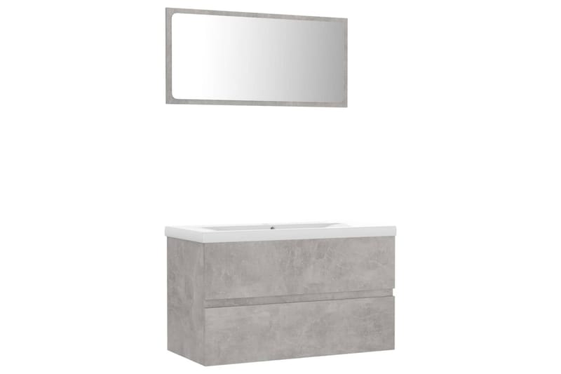 Badrumsmöbler set betonggrå spånskiva - Grå - Hus & renovering - Kök & bad - Badrum - Badrumsmöbler & badrumsinredning - Kompletta möbelpaket badrum