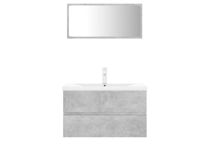 Badrumsmöbler set betonggrå spånskiva - Grå - Hus & renovering - Kök & bad - Badrum - Badrumsmöbler & badrumsinredning - Kompletta möbelpaket badrum