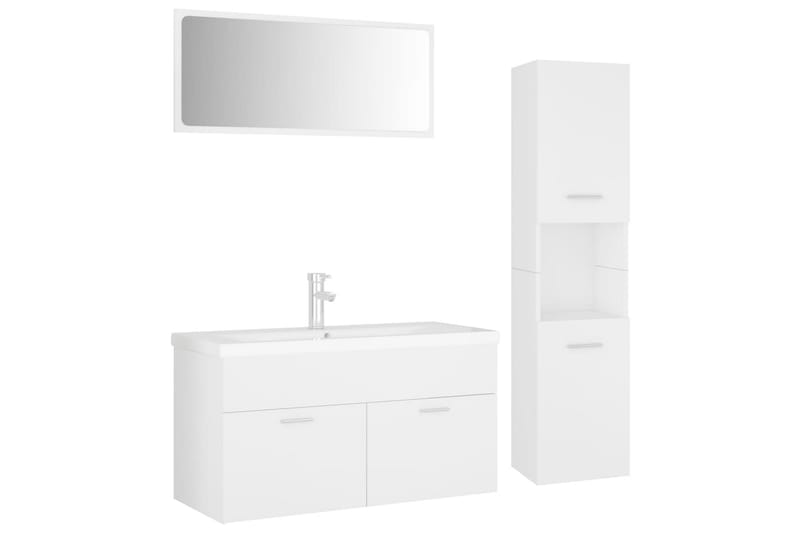 Badrumsmöbler set vit spånskiva - Vit - Hus & renovering - Kök & bad - Badrum - Badrumsmöbler & badrumsinredning - Kompletta möbelpaket badrum