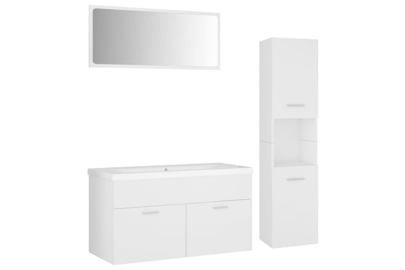 Badrumsmöbler set vit spånskiva - Vit - Hus & renovering - Kök & bad - Badrum - Badrumsmöbler & badrumsinredning - Kompletta möbelpaket badrum