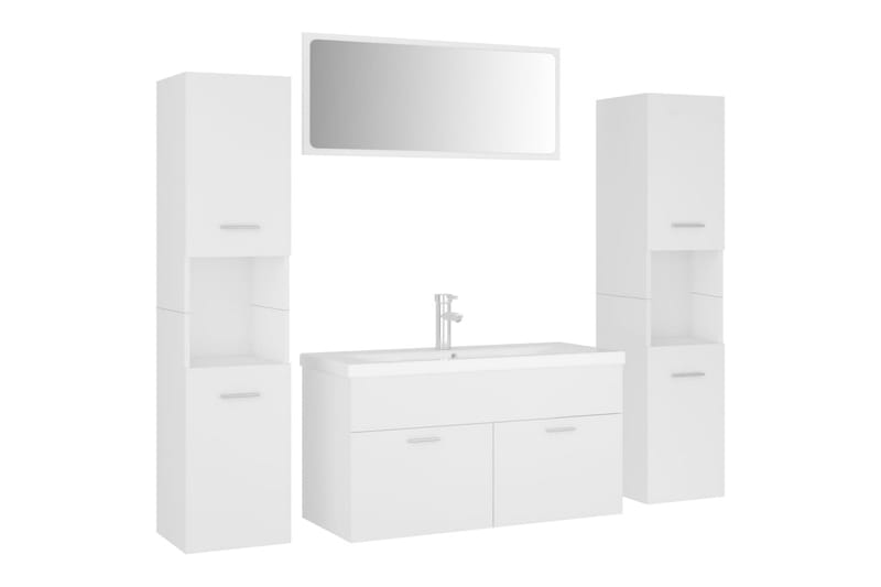 Badrumsmöbler set vit spånskiva - Vit - Hus & renovering - Kök & bad - Badrum - Badrumsmöbler & badrumsinredning - Kompletta möbelpaket badrum
